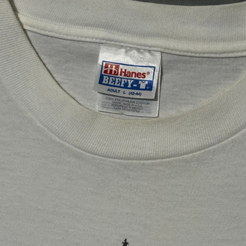 Vintage Stanford University T-Shirt Mens Large White Single Stitch Hanes Beefy - Picture 3 of 10